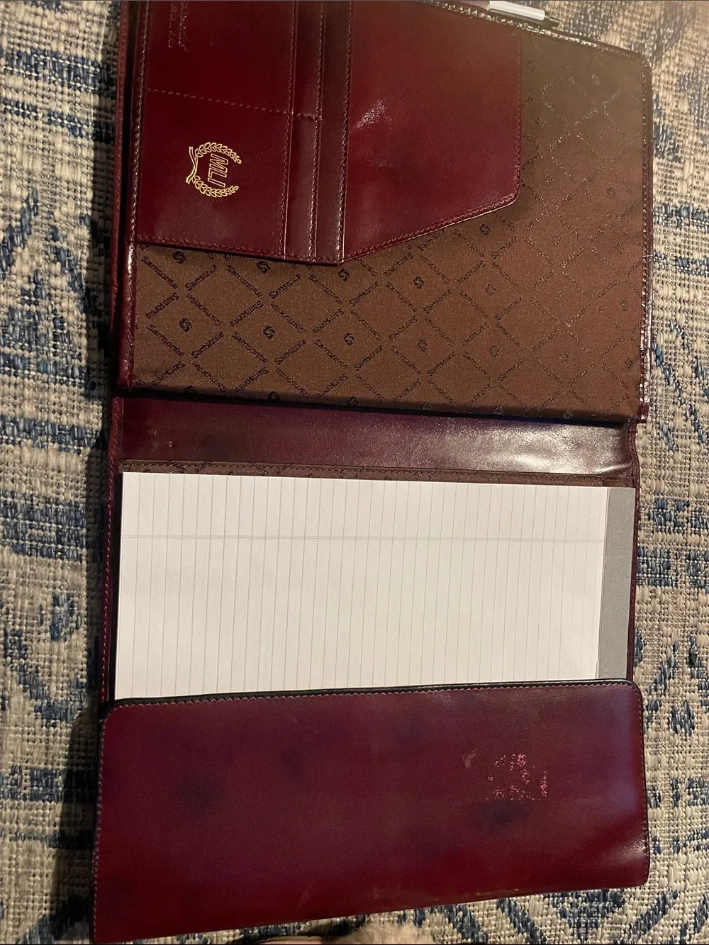 Samsonite Burgundy Leather Laptop Folio